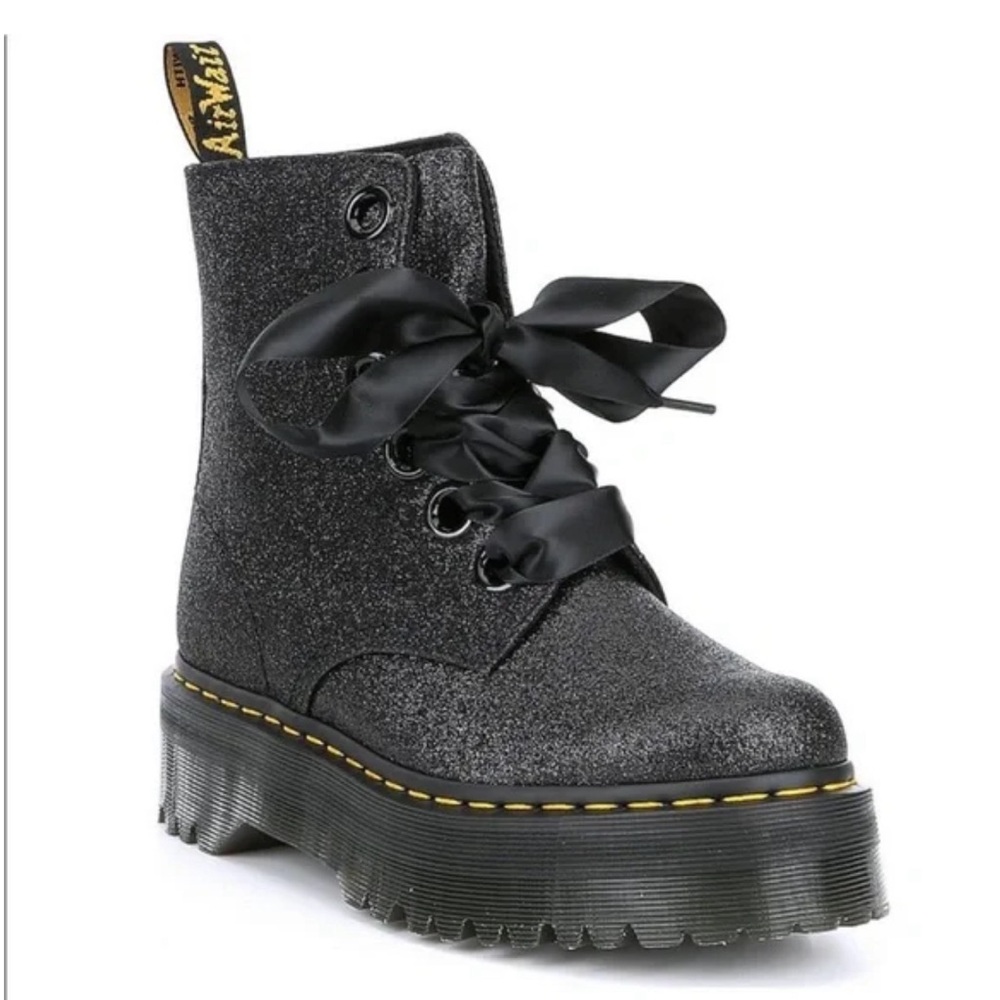 Dr. Martens Molly Glitter Platform Boots Black